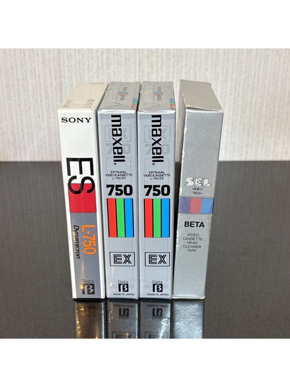 Sony Maxell Betamax L 750 Video Cassette Blank Sealed Lot 3 Tapes Head Cleaner